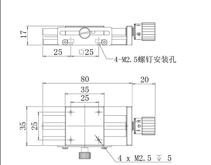 5軸コリメータ調整機  F60-G85F 手動微調整プラットフォーム 67*37.5mm